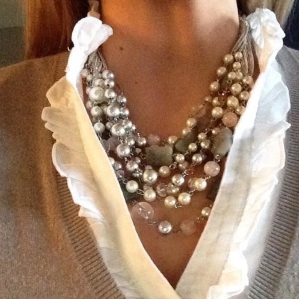 Stella & Dot | Gorgeous Labradorite + Silver Multi-layer Oslo Necklace Rโฆ - Picture 4 of 15